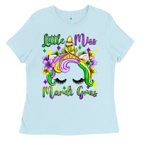 Baby Blue little miss mardi gras unicorn  olivia Ladies Tee - OliviaCreatesArt