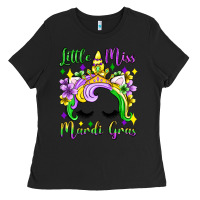 Black little miss mardi gras unicorn  olivia Ladies Tee - OliviaCreatesArt