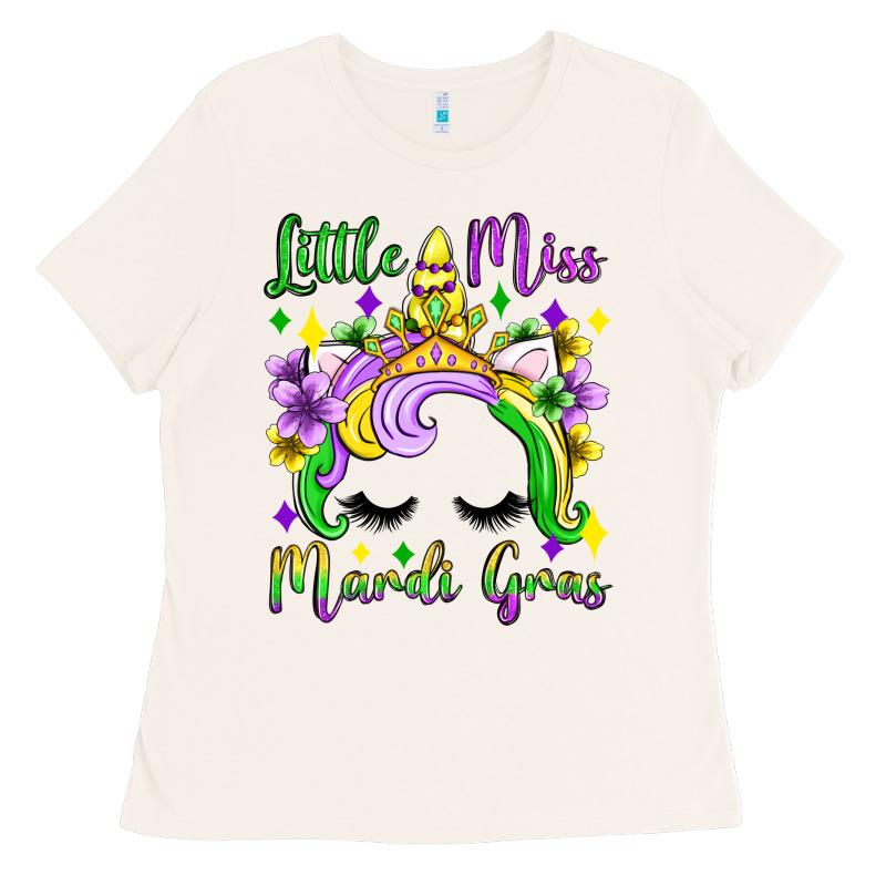 Little Miss Mardi Gras Unicorn  Olivia Ladies Tee by OliviaCreatesArt | Teevron