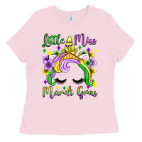 Bubblegum Pink little miss mardi gras unicorn  olivia Ladies Tee - OliviaCreatesArt