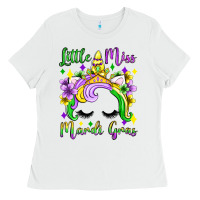 White little miss mardi gras unicorn  olivia Ladies Tee - OliviaCreatesArt