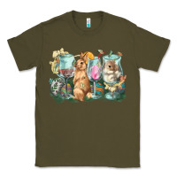 Army Green Easter Day wine glasses bunny Classic Tee - HowdyJamesFarm