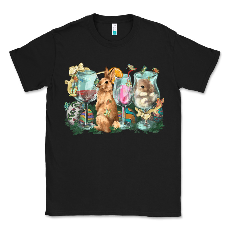 Easter Day Wine Glasses Bunny Classic Tee by HowdyJamesFarm | Teevron