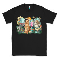 Black Easter Day wine glasses bunny Classic Tee - HowdyJamesFarm