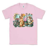 Bubblegum Pink Easter Day wine glasses bunny Classic Tee - HowdyJamesFarm