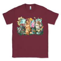 Burgundy Easter Day wine glasses bunny Classic Tee - HowdyJamesFarm