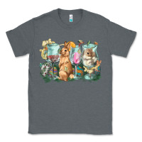Charcoal Heather Easter Day wine glasses bunny Classic Tee - HowdyJamesFarm