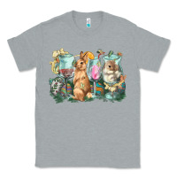 Heather Grey Easter Day wine glasses bunny Classic Tee - HowdyJamesFarm