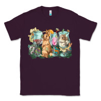 Plum Easter Day wine glasses bunny Classic Tee - HowdyJamesFarm