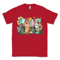 Red Easter Day wine glasses bunny Classic Tee - HowdyJamesFarm