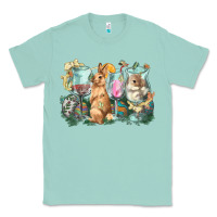 Seafoam Easter Day wine glasses bunny Classic Tee - HowdyJamesFarm