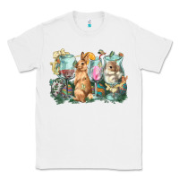 White Easter Day wine glasses bunny Classic Tee - HowdyJamesFarm
