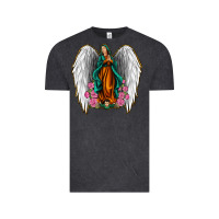 Vintage Black Angel Wing Lady of Guadalupe Vintage Tee - Jasminsmagicworld