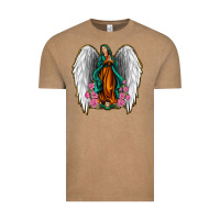 Vintage Coffee Angel Wing Lady of Guadalupe Vintage Tee - Jasminsmagicworld