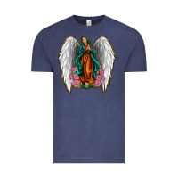 Vintage Denim Angel Wing Lady of Guadalupe Vintage Tee - Jasminsmagicworld