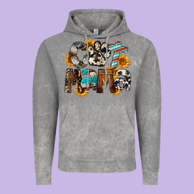 Cat  Mama Vintage Hoodie Designed By Fadigitalartstudio