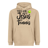 Mushroom this girl runs on jesus and tennis Heavyweight Hoodie - DesigneFamous