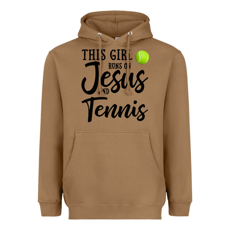 This Girl Runs On Jesus And Tennis Heavyweight Hoodie by DesigneFamous | Teevron