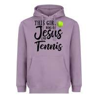 Lavender this girl runs on jesus and tennis Heavyweight Hoodie - DesigneFamous