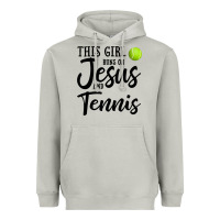 Moon Dust this girl runs on jesus and tennis Heavyweight Hoodie - DesigneFamous