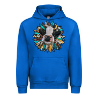 Cobalt baby cow with sunflower Urban Hoodie - RanaPortraitStore