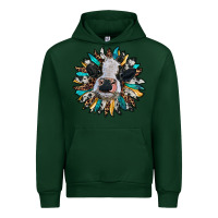 Forest Green baby cow with sunflower Urban Hoodie - RanaPortraitStore