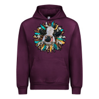 Mauve Wine baby cow with sunflower Urban Hoodie - RanaPortraitStore