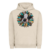 Pigment French Oak baby cow with sunflower Urban Hoodie - RanaPortraitStore