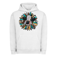 Pigment Lunar Rock baby cow with sunflower Urban Hoodie - RanaPortraitStore