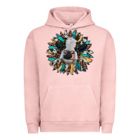 Pigment Salmon baby cow with sunflower Urban Hoodie - RanaPortraitStore