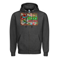 Charcoal Heather merry christmas western boots Zipper Hoodie - AdoDesignShop