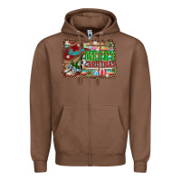 Chestnut merry christmas western boots Zipper Hoodie - AdoDesignShop