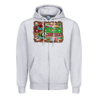 Heather Grey merry christmas western boots Zipper Hoodie - AdoDesignShop