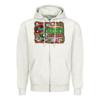 Oatmeal Heather merry christmas western boots Zipper Hoodie - AdoDesignShop