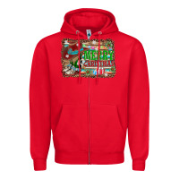 Red merry christmas western boots Zipper Hoodie - AdoDesignShop