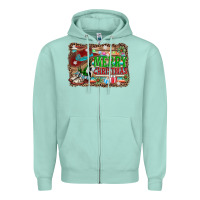 Seafoam merry christmas western boots Zipper Hoodie - AdoDesignShop