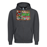 Merry Christmas Western Boots Zipper Hoodie | Teevron