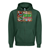 Sports Green merry christmas western boots Zipper Hoodie - AdoDesignShop