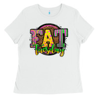 White mardi gras fat tuesday Ladies Tee - OliviaCreatesArt