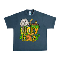 Midnight Navy lucky dog St. Patrick's Urban Heavy Tee - FaDigitalArtStudio
