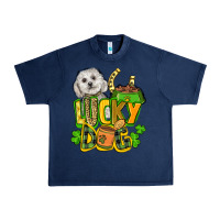 Navy lucky dog St. Patrick's Urban Heavy Tee - FaDigitalArtStudio