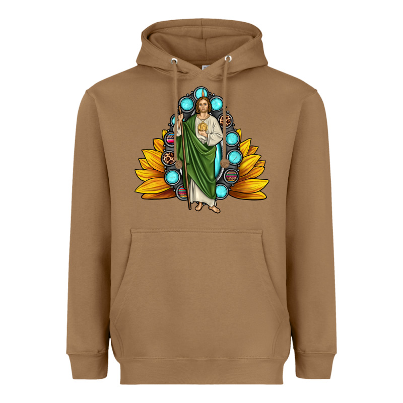 San Judas Gemstone Sunflower Heavyweight Hoodie by JahusDesignShop | Teevron