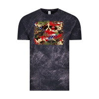Cloud Black 4th of july american flagcowhide  leopard backgrou Vintage Tee - FaDigitalArtStudio