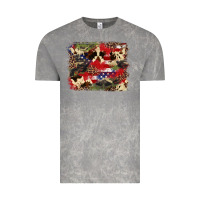 4th Of July American Flagcowhide  Leopard Backgrou Vintage Tee | Teevron