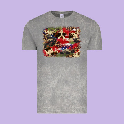 4th Of July American Flagcowhide  Leopard Backgrou Vintage Tee Designed By Fadigitalartstudio