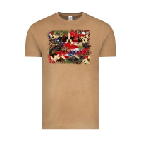 Vintage Camel 4th of july american flagcowhide  leopard backgrou Vintage Tee - FaDigitalArtStudio