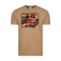 Vintage Coffee 4th of july american flagcowhide  leopard backgrou Vintage Tee - FaDigitalArtStudio