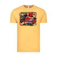 Vintage Mustard 4th of july american flagcowhide  leopard backgrou Vintage Tee - FaDigitalArtStudio