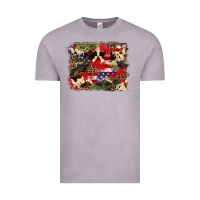 Vintage Zinc 4th of july american flagcowhide  leopard backgrou Vintage Tee - FaDigitalArtStudio