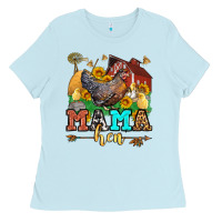 Baby Blue mama hen western olivia Ladies Tee - OliviaCreatesArt